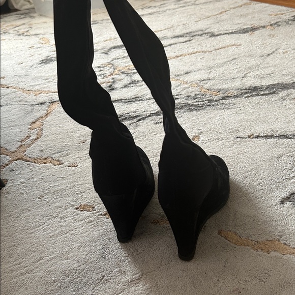 Stuart Weitzman Black Wedge Boots - Picture 2 of 3